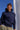 Sweat-shirt capuche homme "Briantais" coton marine motif hermine