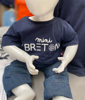 T-shirt enfant garçon "Etel" marine écriture mini breton