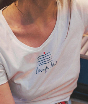 T-shirt femme "Maëlys" coton bio motif vagues