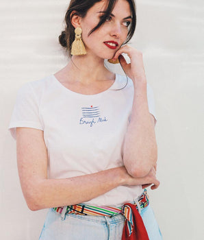 T-shirt femme "Maëlys" coton bio motif vagues