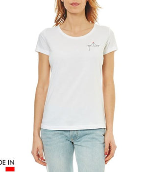 T-shirt femme "Maëlys" coton bio motif bateau