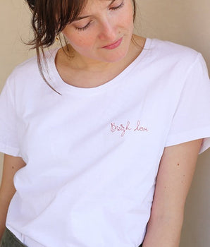 T-shirt femme "Cap Coz" coton bio broderie breizh love