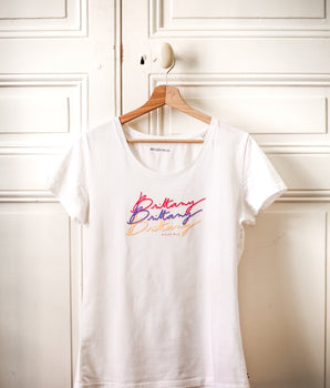 T-shirt femme "Maëlys" coton bio écriture Brittany