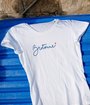 T-shirt femme "Maëlys" coton bio écriture bretonne au milieu