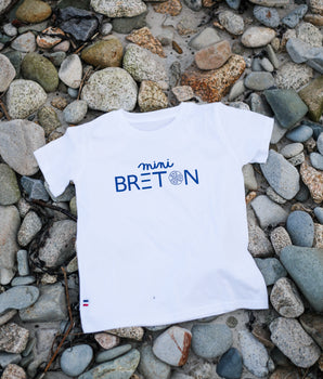 T-shirt enfant garçon "Etel" coton bio écriture mini breton