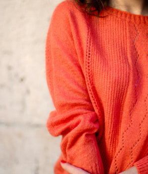 Pull femme "Ecluse" corail