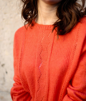 Pull femme "Ecluse" corail