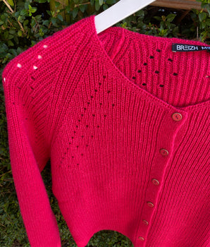 Cardigan femme "Tréhic" fuchsia